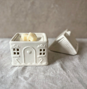 White Gingerbread House Oil Burner