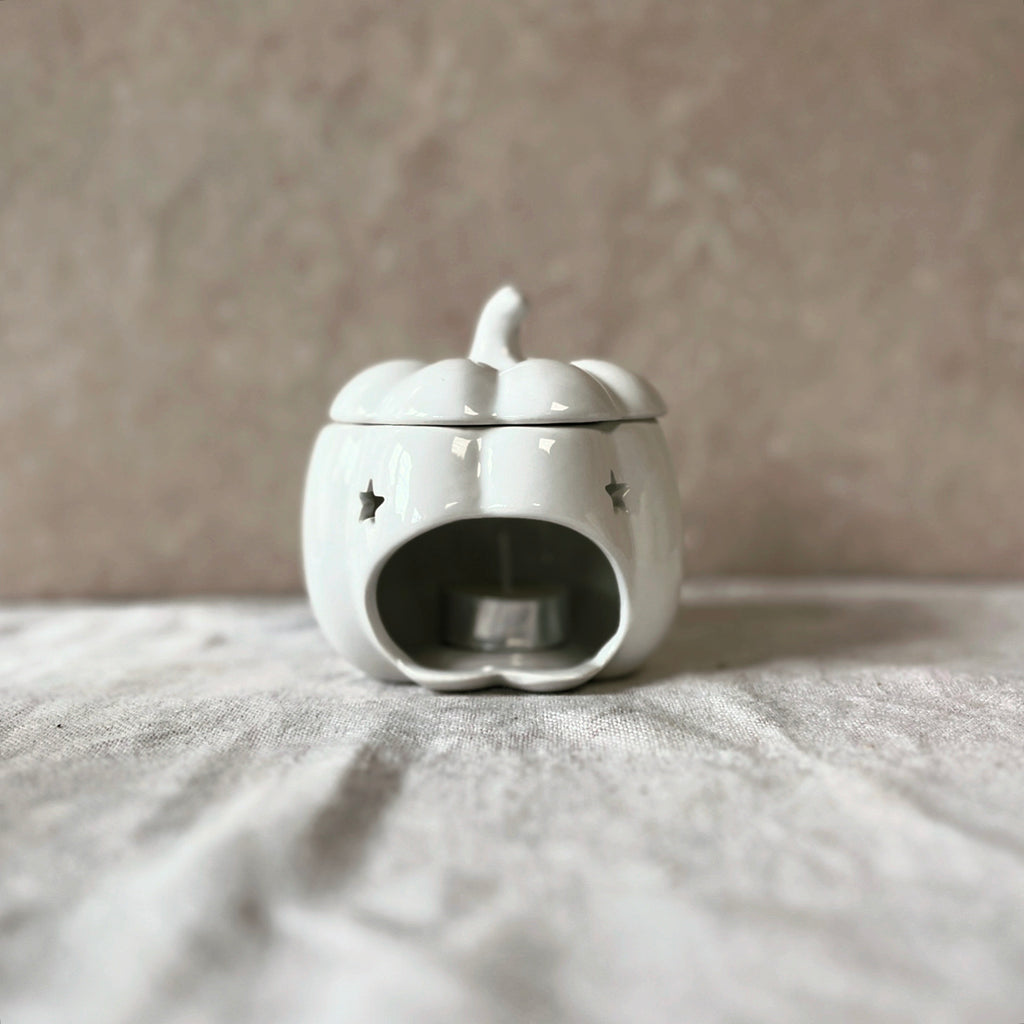 White Ceramic Pumpkin Oil Burner