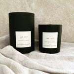 sea salt scented soy wax wood wick candle with box